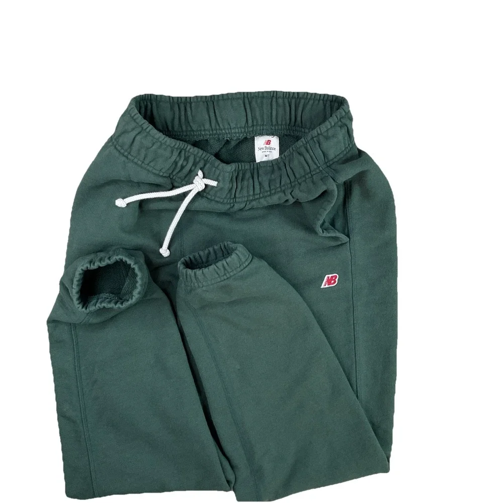 New Balance Sweatpants Green Made In USA Core Teddy Santis Joggers Men Sz MT - Picture 8 of 12